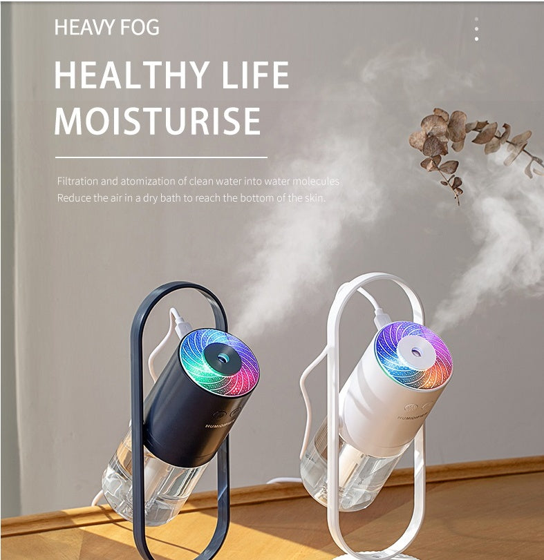 HUMIDIFICADOR MINI CON ROCIADOR RECARGABLE POR USB Y LÁMPARA DE PROYECCIÓN